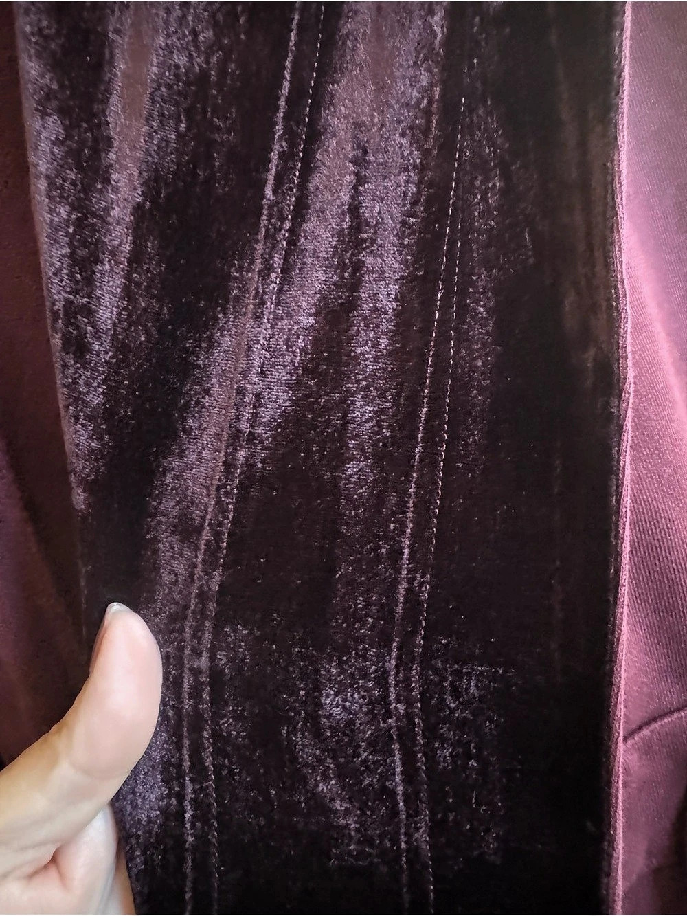 Free People Dark Berry Velvet Trim Hooded Cardigan Jacket NWT Size S - Picture 7 of 16